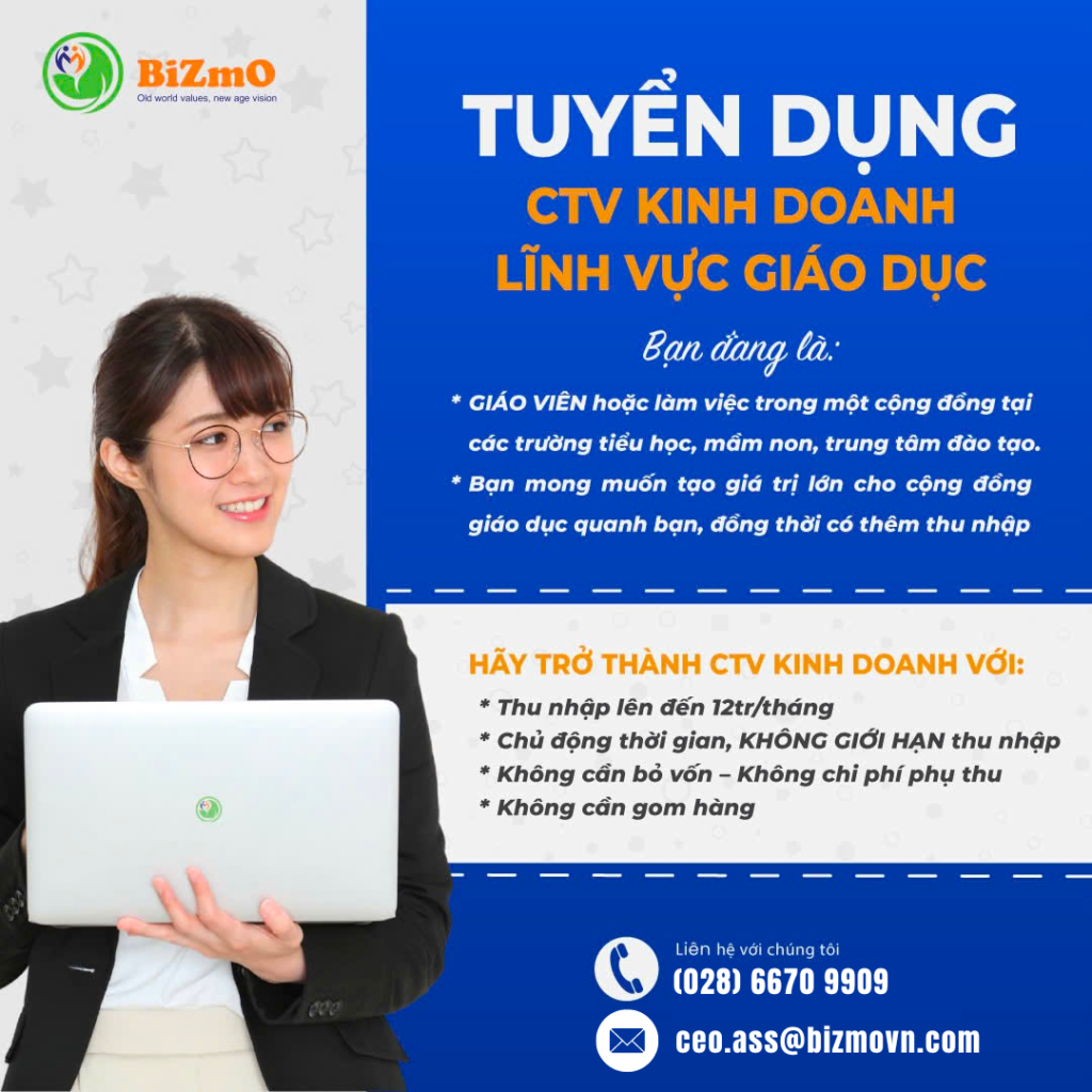 Tuyển CTV Kinh Doanh Online Giáo Dục | Thu Nhập 10-12Tr 17 02866709909