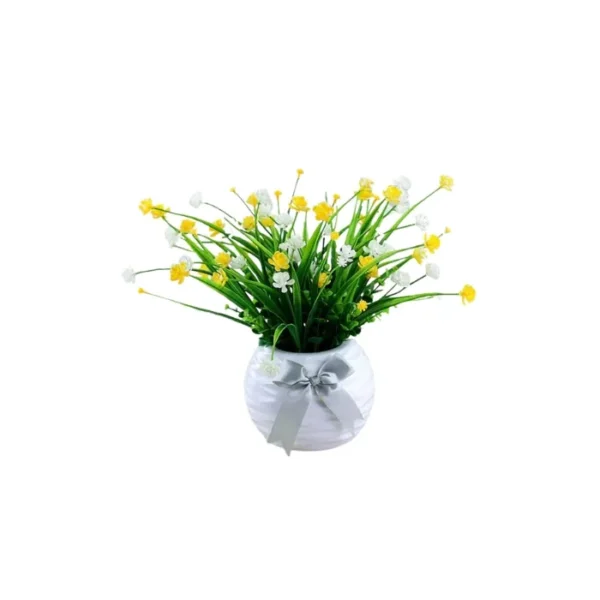 Cây Giả Mini Trang Trí Chậu Tròn – Xanh Mát Không Gian Làm Việc & Nhà Cửa 13 Chậu cây giả mini trang trí hoa đá chậu tròn (2)