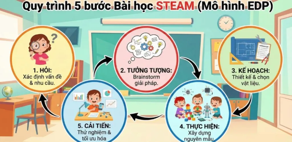 Giáo Dục STEAM Là Gì? Xu Hướng Giáo Dục Toàn Diện Năm 2026 5 Quy trình 5 bước trong giáo dục là steam là gì