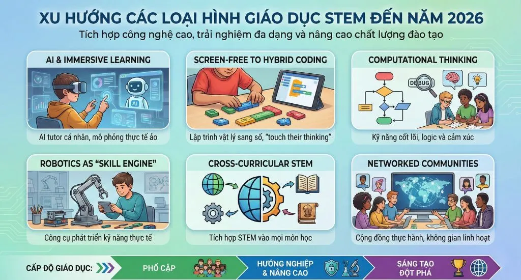 Các Loại Hình Giáo Dục STEM: Phân Loại Chi Tiết Và Xu Hướng Đến Năm 2026 3 Xu hướng các loại hình giáo dục STEM trong năm 2026