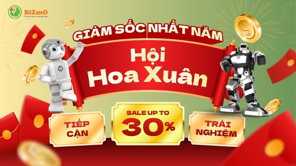 BIZMO KHUẤY ĐỘNG HỘI HOA XUÂN PHÚ THẠNH 2026: TRÌNH DIỄN ROBOTICS & ƯU ĐÃI STEM LÊN ĐẾN 30% 3 BIZMO KHUẤY ĐỘNG HỘI HOA XUÂN PHÚ THẠNH 2026 TRÌNH DIỄN ROBOTICS & ƯU ĐÃI STEM LÊN ĐẾN 30%