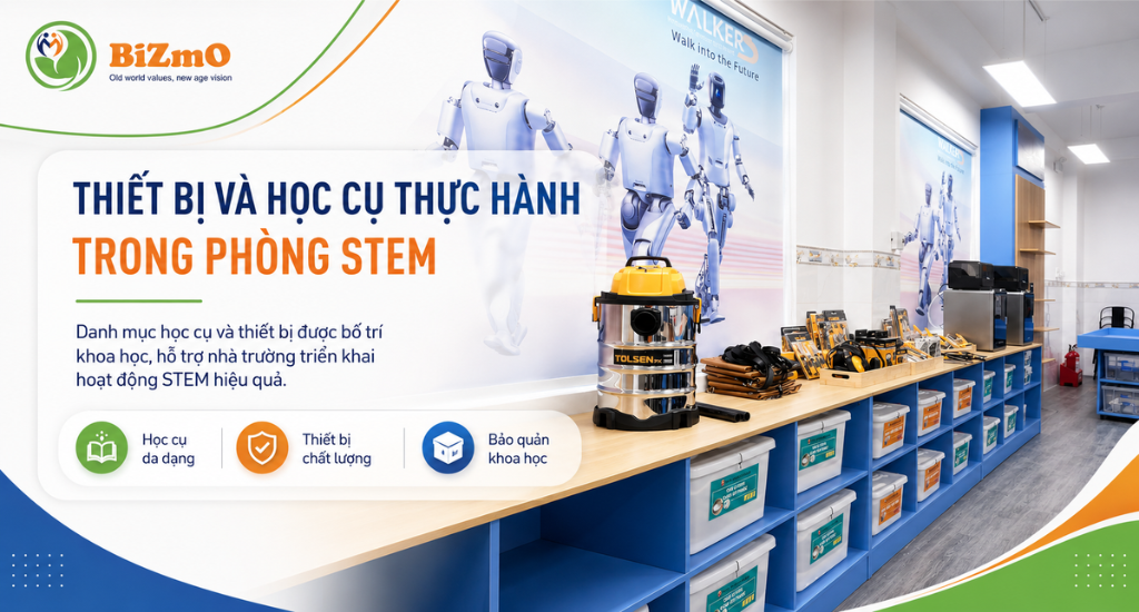 BiZmO đạt chứng nhận ISO 9001:2015 về hệ thống quản lý chất lượng 3 Học cụ STEM của BiZmO hỗ trợ nhà trường triển khai chương trình giáo dục công nghệ theo hướng thực hành và trải nghiệm.