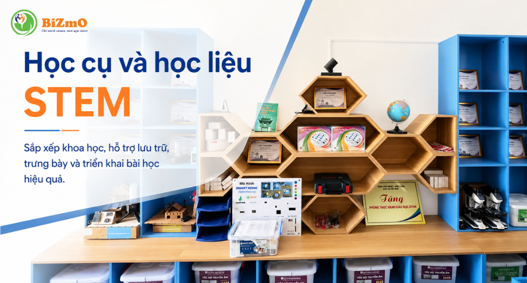 BiZmO đạt chứng nhận ISO 14001:2015 về hệ thống quản lý môi trường 3 Học cụ STEM và mô hình Smart Home trong phòng STEM giúp học sinh thực hành, khám phá công nghệ và học theo dự án.